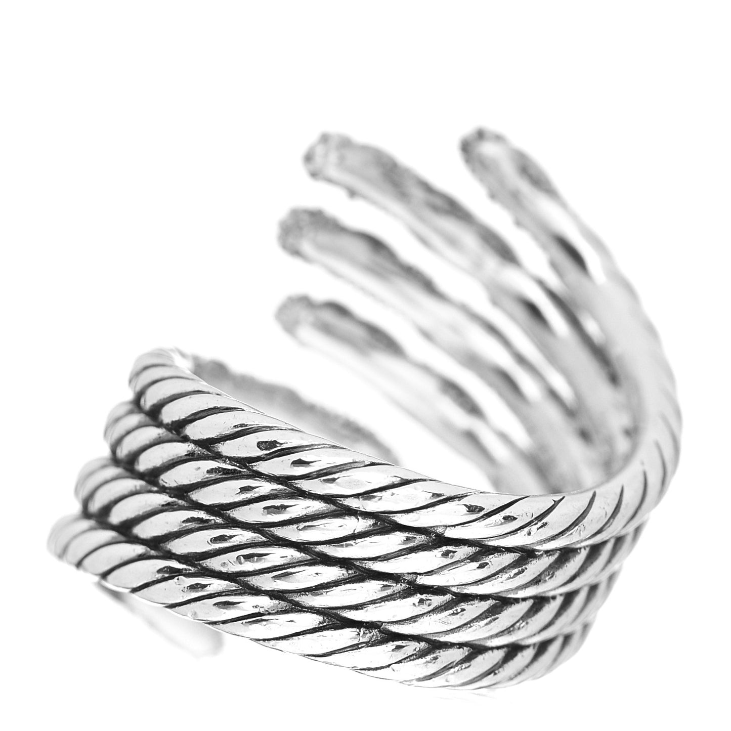 Sterling Silver Diamond Willow Open Four Row Ring 53 6.25