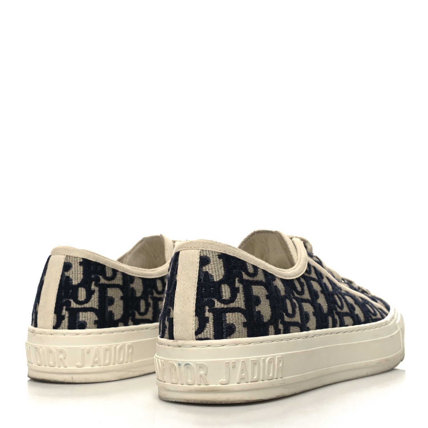 Christian Dior Canvas Oblique Walk'N'Dior Low Top Sneakers 40 Deep Blue 4 of 10