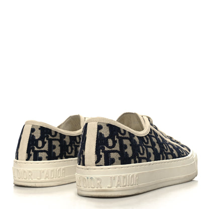 Christian Dior Canvas Oblique Walk'N'Dior Low Top Sneakers 40 Deep Blue 4 of 10