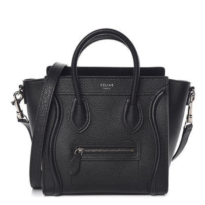Celine Drummed Calfskin Nano Luggage Black 1 of 10