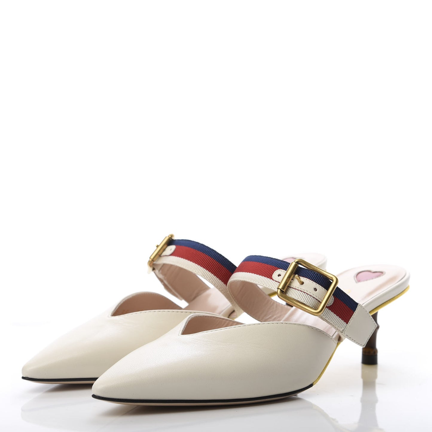 Malaga Kid Sylvie Web Bamboo Low Heel Mules 35 White