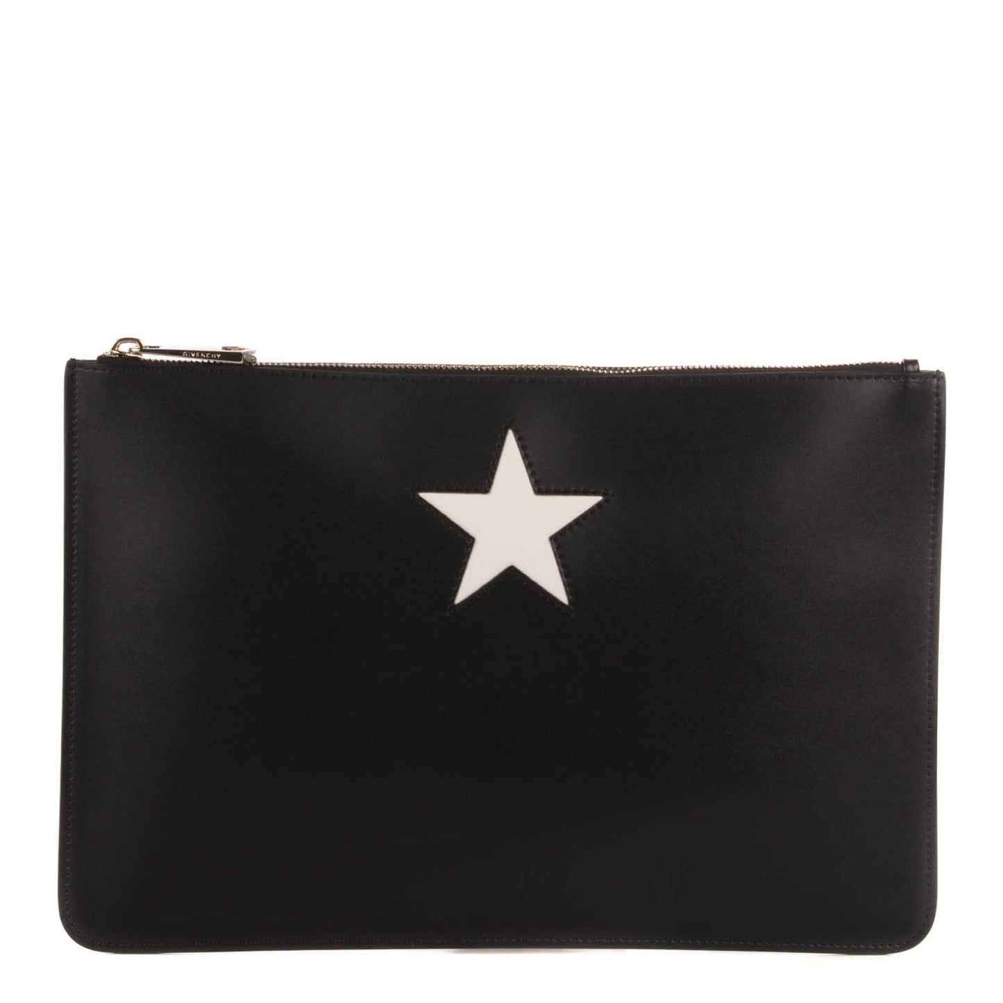 Smooth Calfskin Star Small Zip Pouch Black