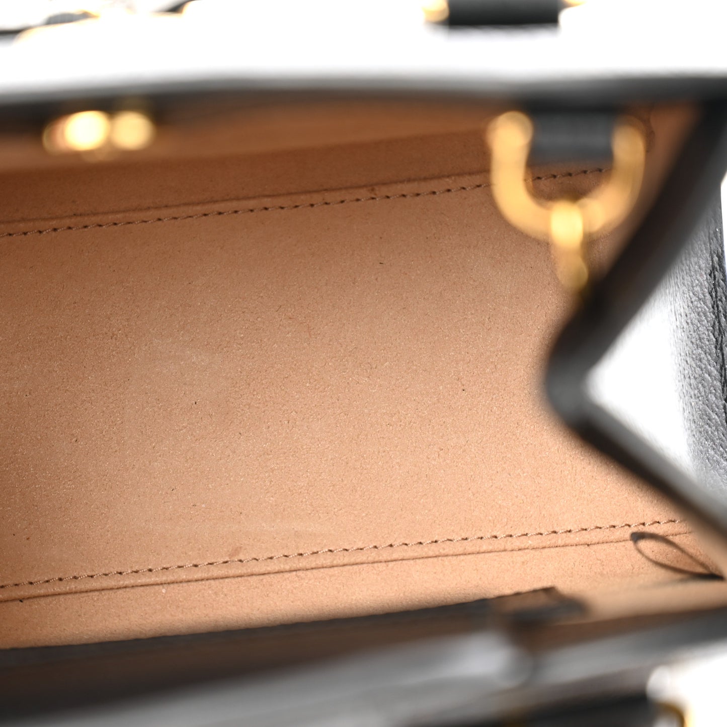 Textured Dollar Calfskin Web Mini Diana Tote Bag Black