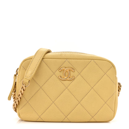 Chanel Shiny Caviar Quilted Chain Melody Camera Bag Yellow 1 of 10