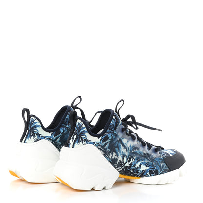 Christian Dior Neoprene Rubber Dior Palms Print Womens D-Connect Sneakers 39 Indigo Blue 4 of 7