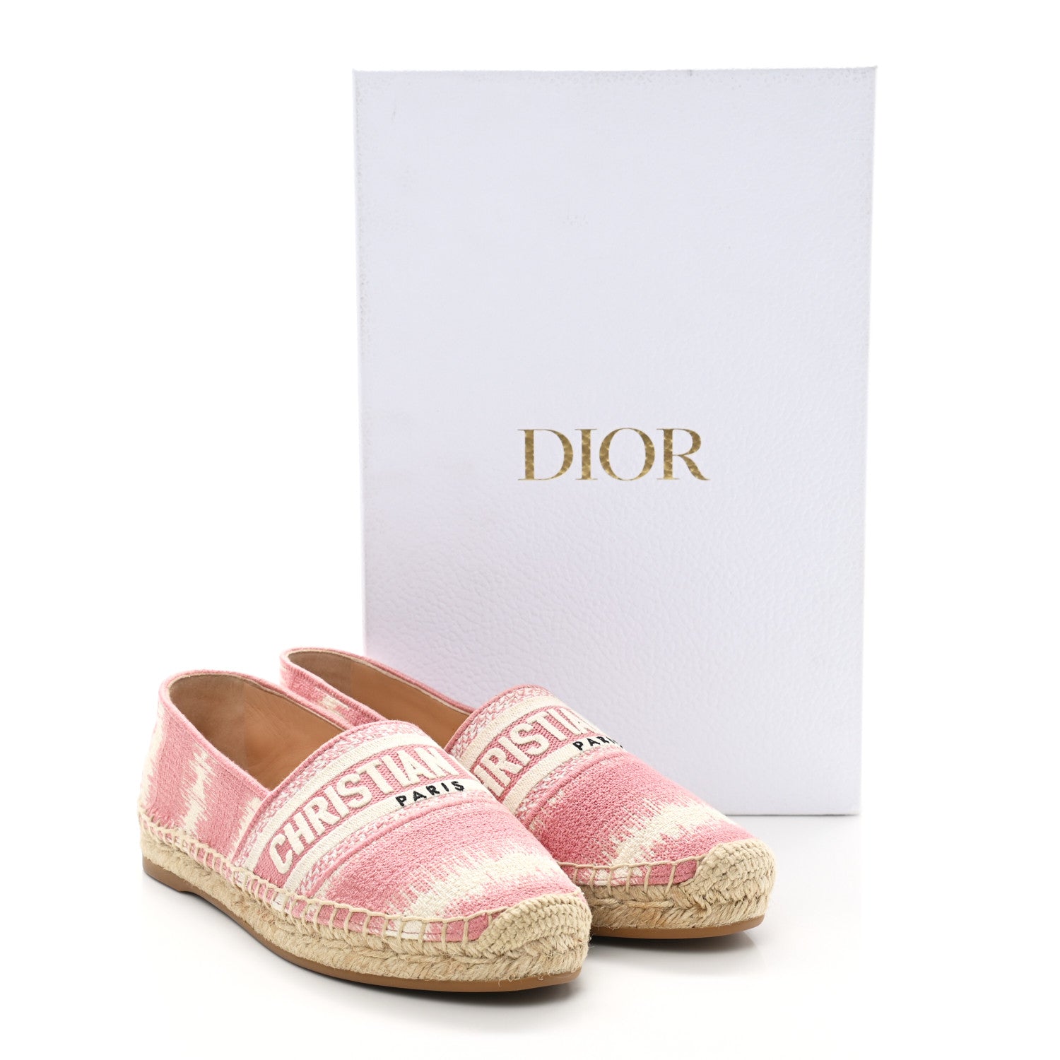 Christian Dior Cotton D-Stripes Embroidered Granville 15mm Espadrilles 36 Deep Nude 9 of 9