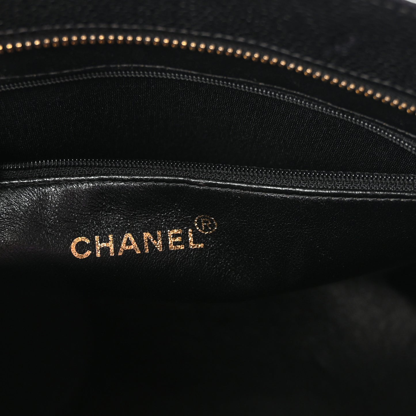 Caviar Quilted Medallion Tote Black