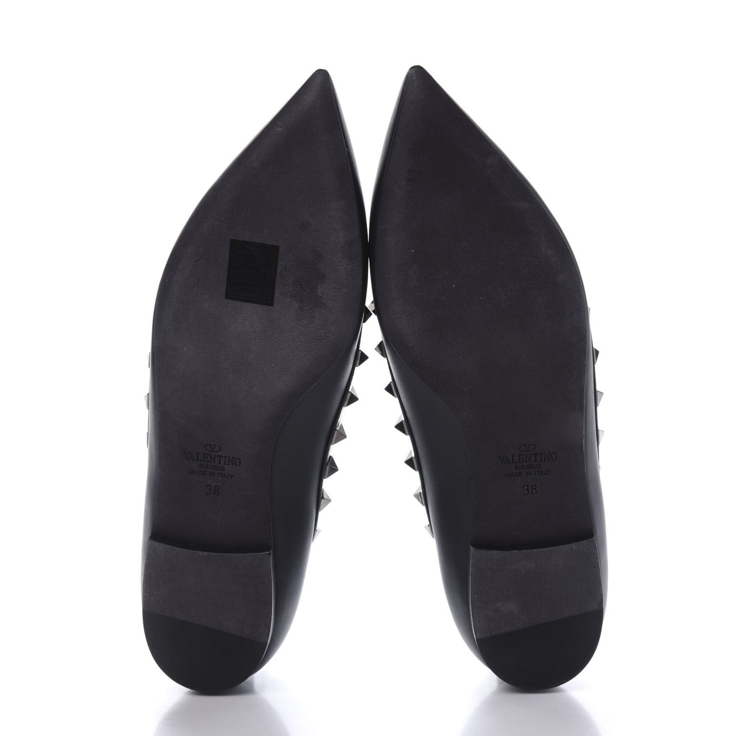 Nappa Rockstud Ballerina Flats 38 Black