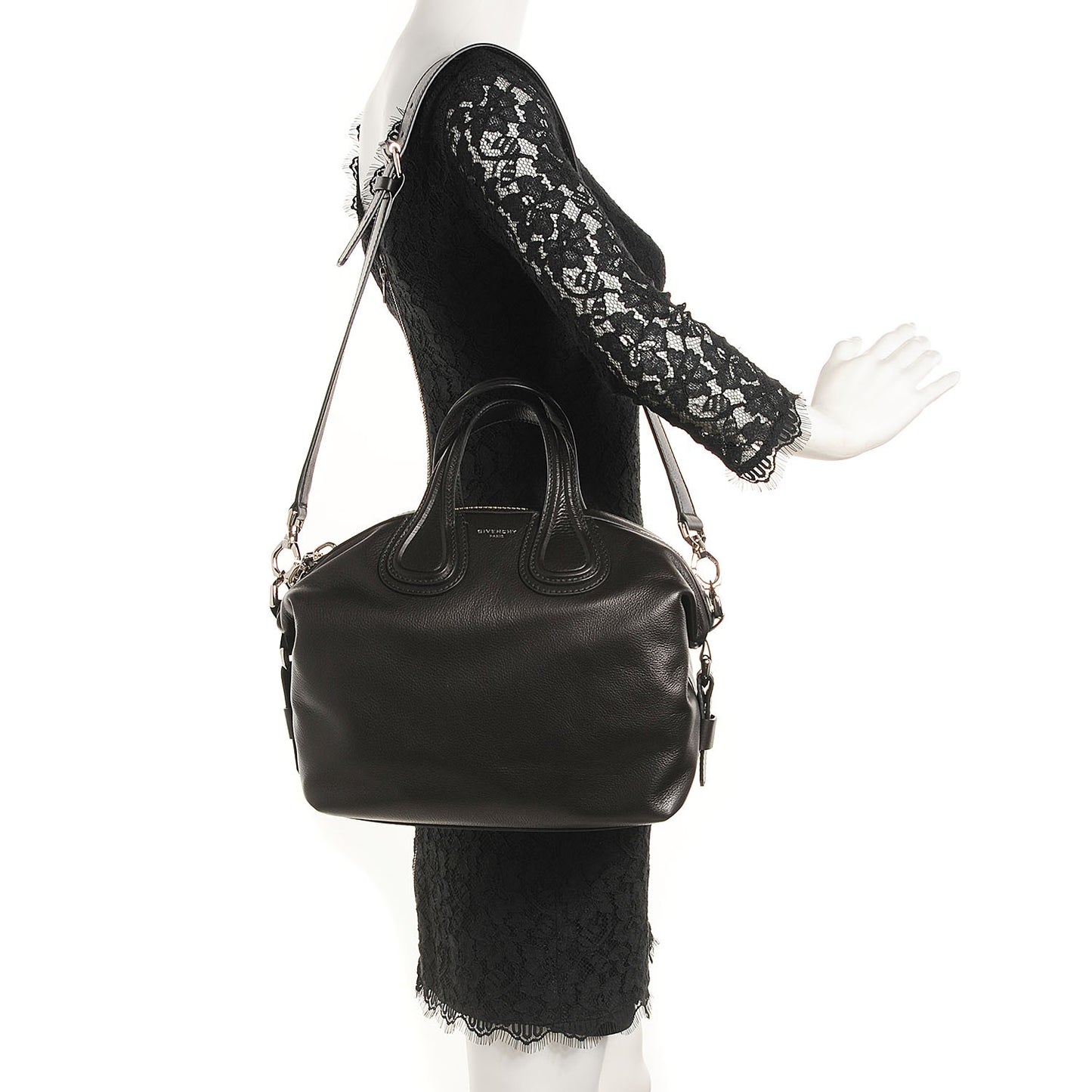 Waxed Calfskin Small Nightingale Black