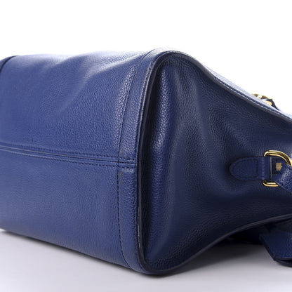 Alexander McQueen Pebbled Calfskin Small Skull Padlock Zip Around Tote Ultramarine 6 of 8