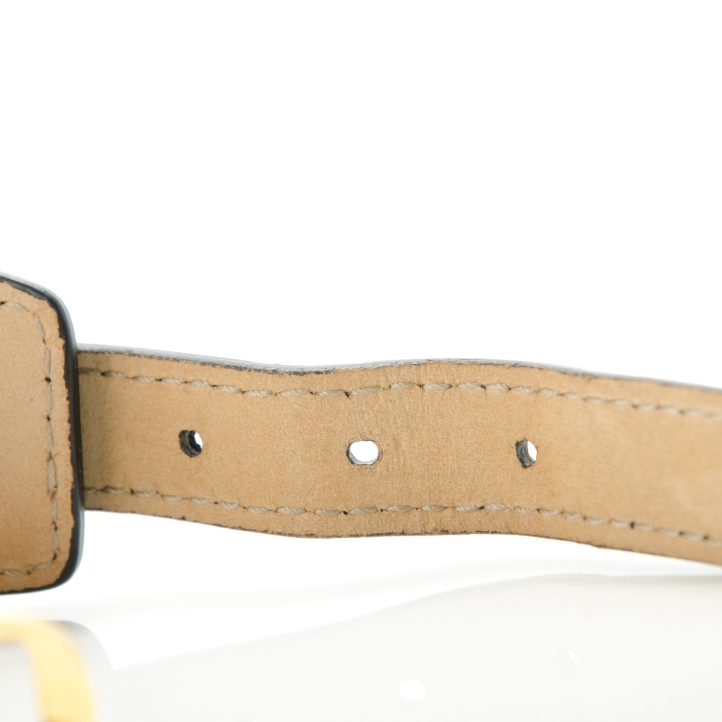 Chevre Gold Metallic Edge Hardware Bracelet S Black
