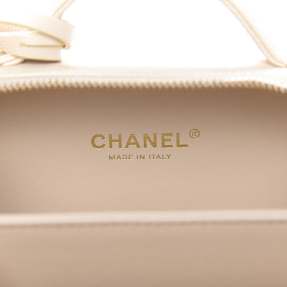 Chanel Caviar Quilted Small CC Filigree Vanity Case Light Beige 8 of 10