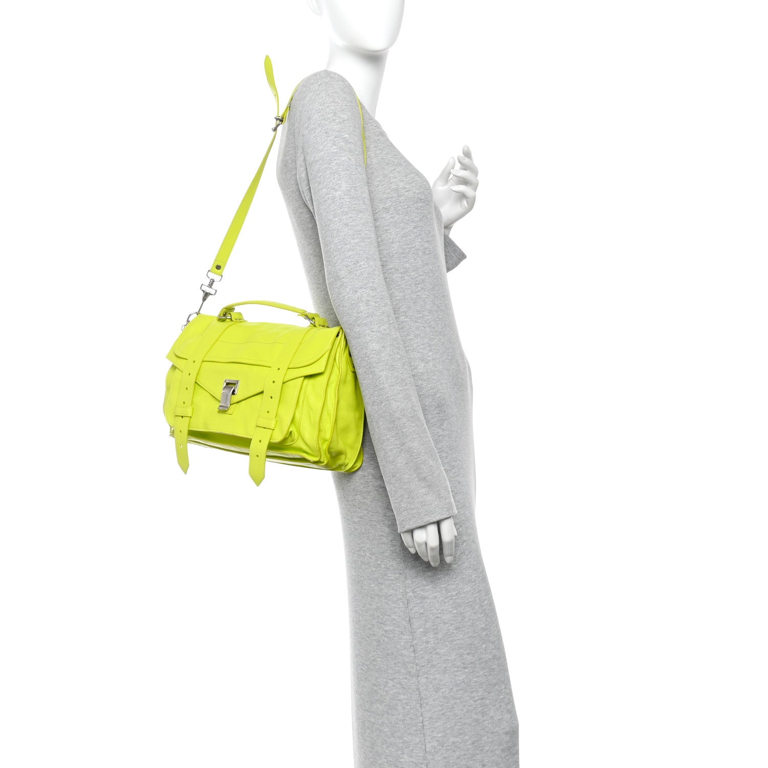 Proenza Schouler Lambskin Medium PS1 Satchel Sulfur 2 of 9