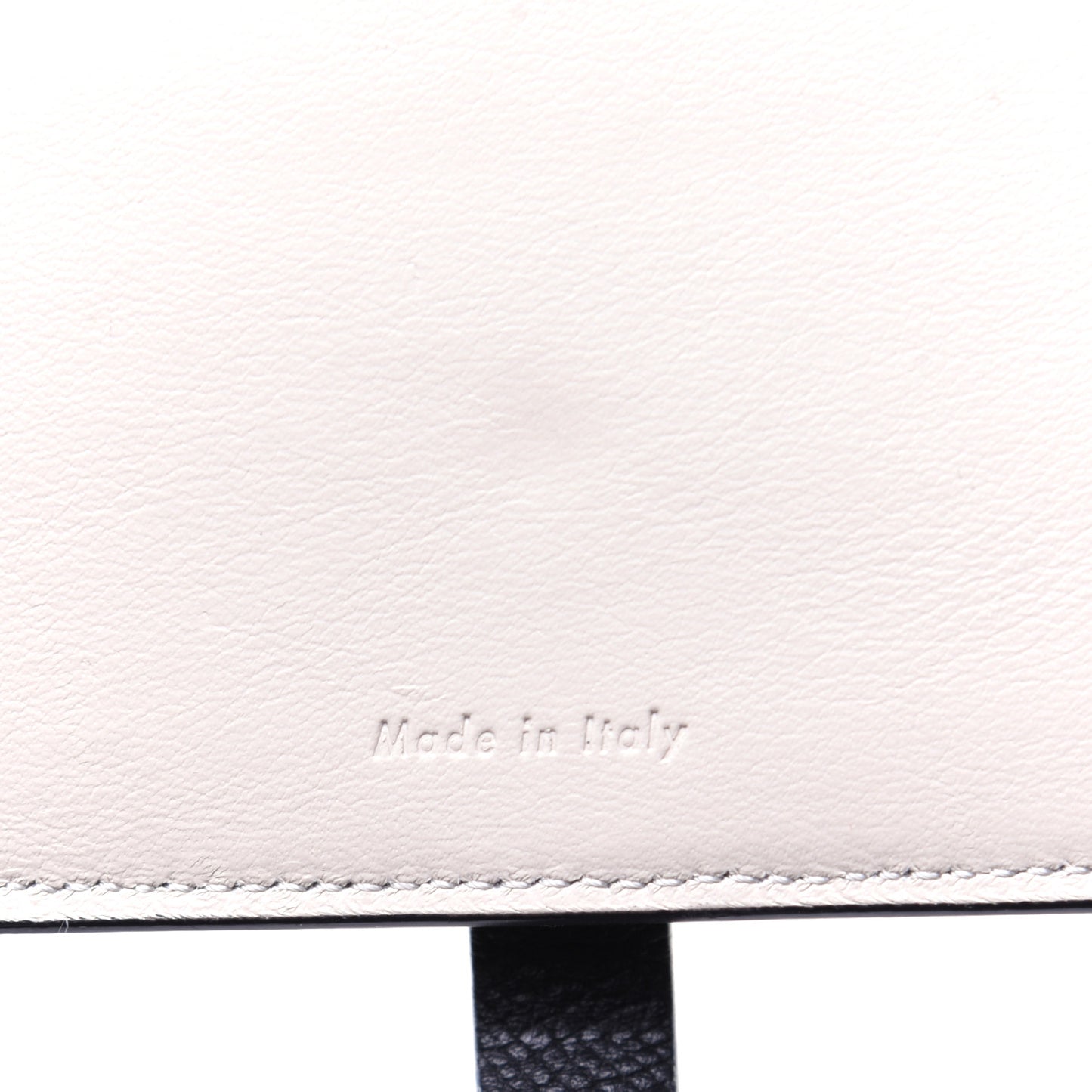 Grained Calfskin Large Multifunction Strap Wallet Black Chalk