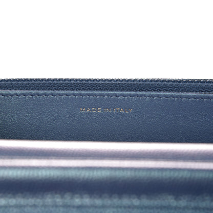 Chanel Iridescent Caviar Quilted Wallet On Chain WOC Dark Blue 7 of 11