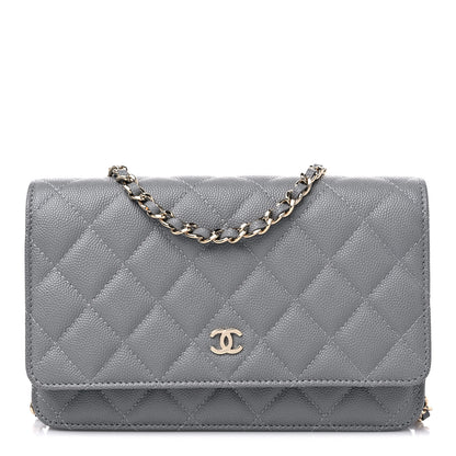 Chanel Caviar Quilted Wallet On Chain WOC Grey 1 of 11
