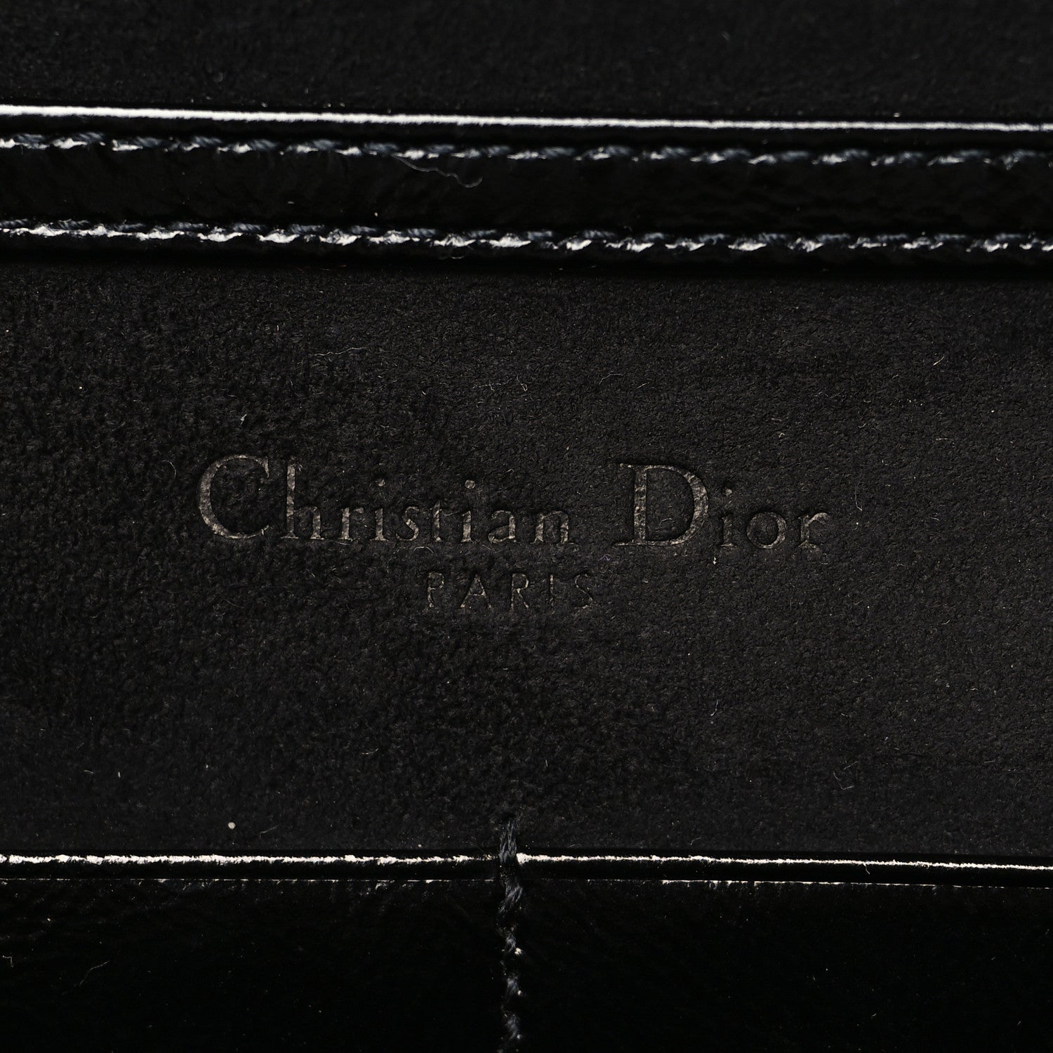 Christian Dior Crinkled Calfskin Diorama Wallet on Chain Pouch Black 5 of 10