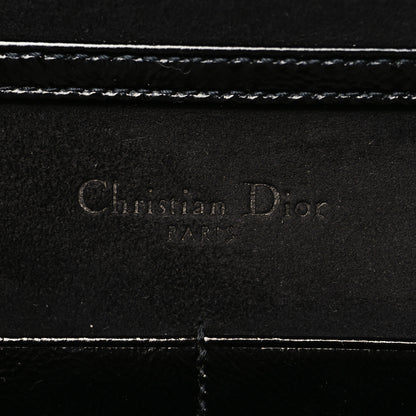 Christian Dior Crinkled Calfskin Diorama Wallet on Chain Pouch Black 5 of 10