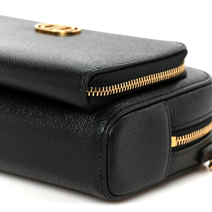 Christian Dior Grained Calfskin Caro Double Pouch Black 10 of 10
