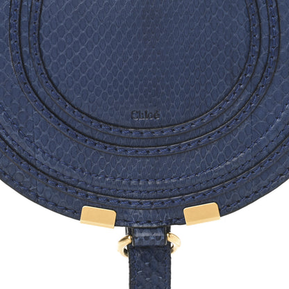 Chloe Python Mini Marcie Round Crossbody Bag Blue Velvet 8 of 10