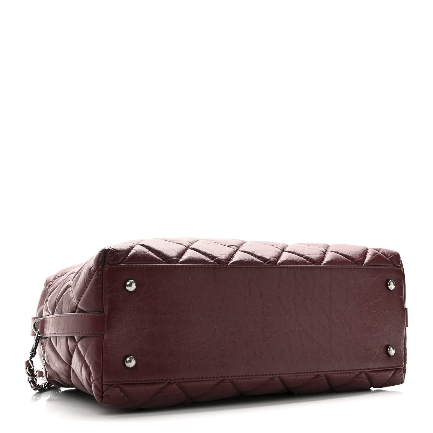 Aged Calfskin Small Bowling Bag Burgundy