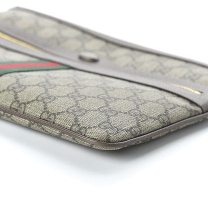 Gucci GG Supreme Monogram Large Ophidia Pouch Clutch Brown 7 of 11