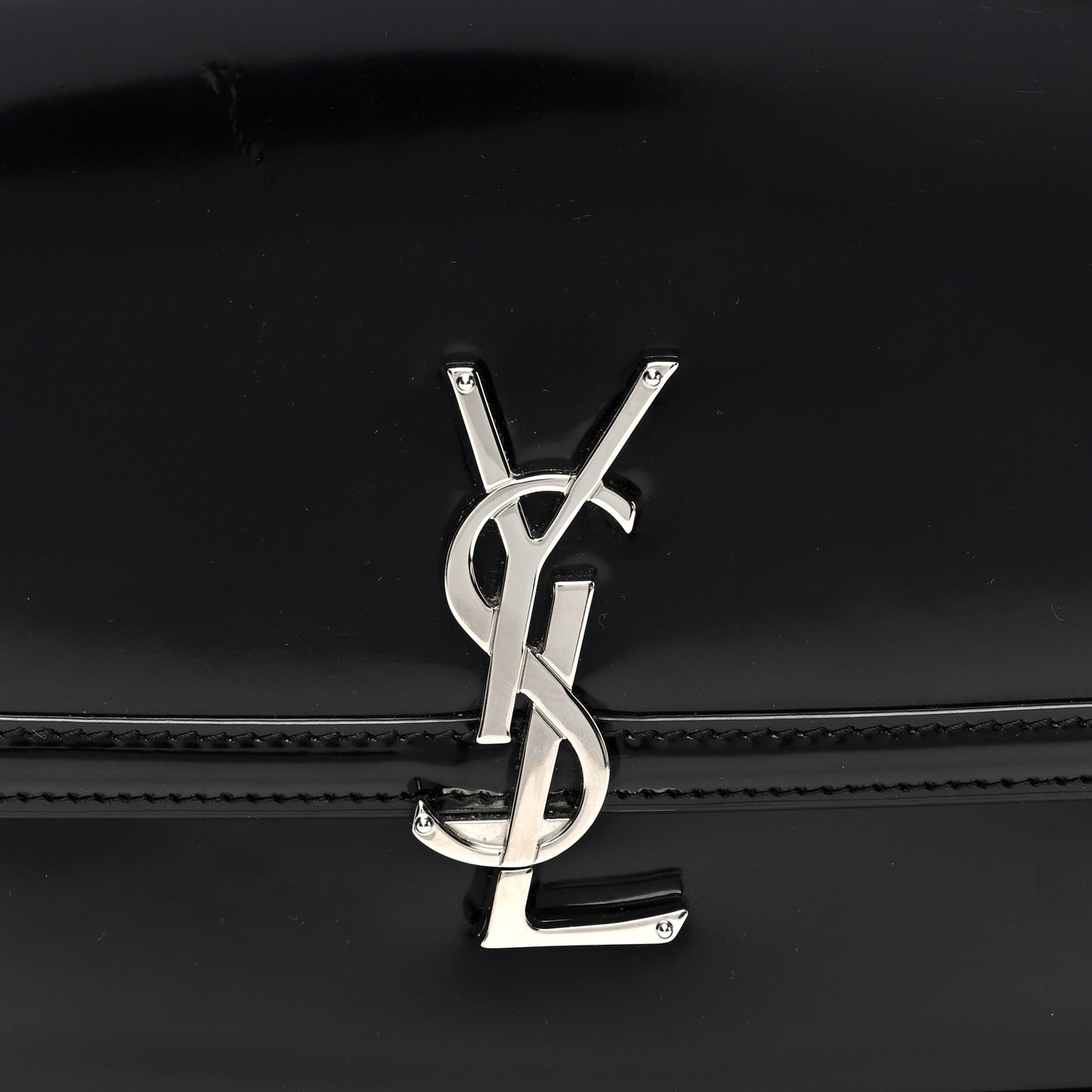 Glazed Calfskin Monogram Medium Solferino Satchel Black