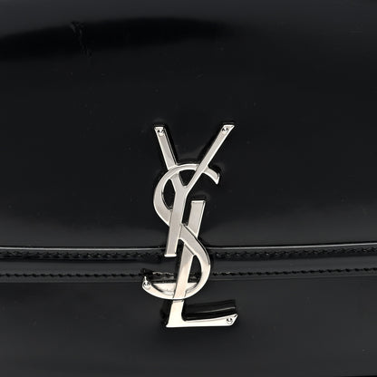 Saint Laurent Glazed Calfskin Monogram Medium Solferino Satchel Black 7 of 9