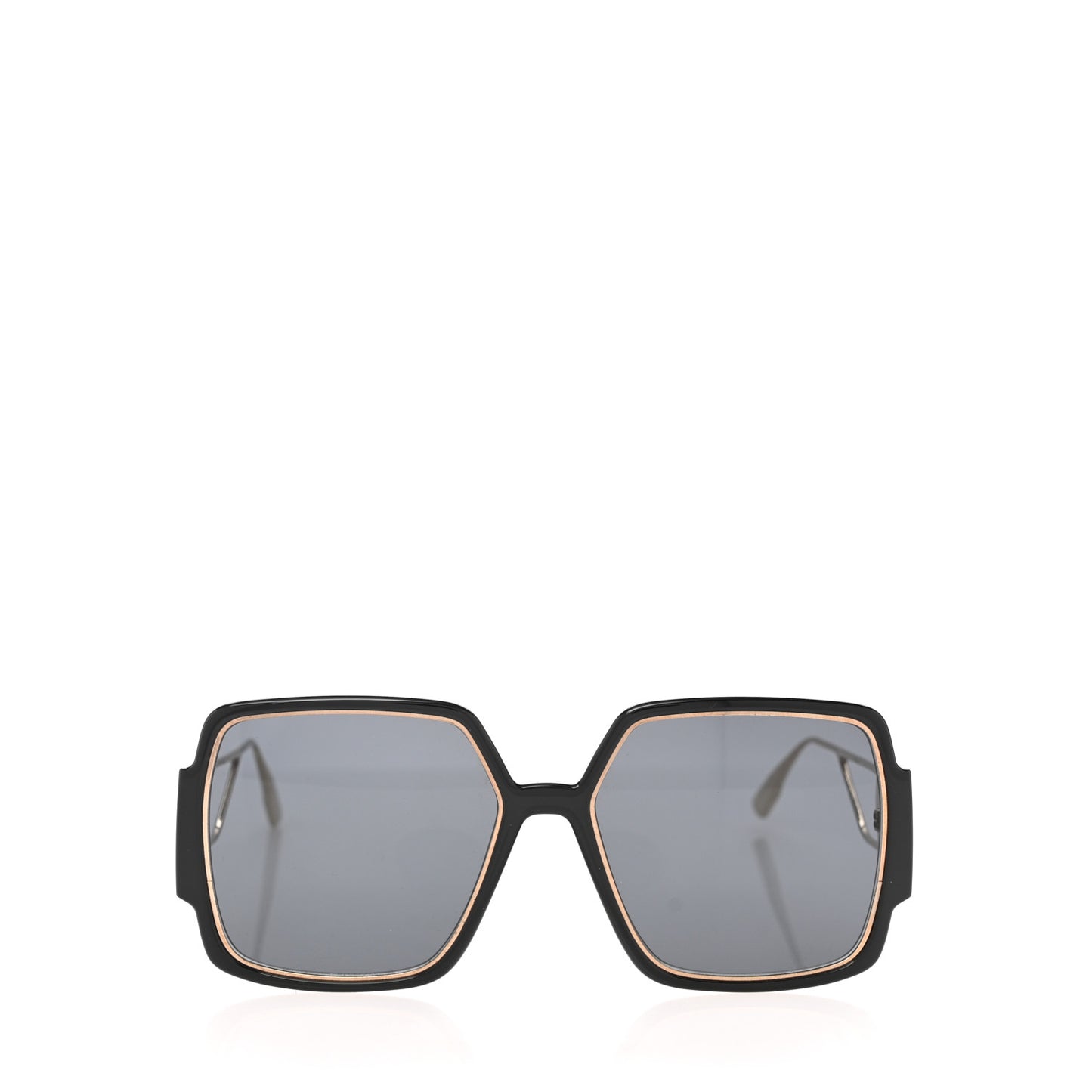 Acetate Square 30 Montaigne 2 Sunglasses Black Gold