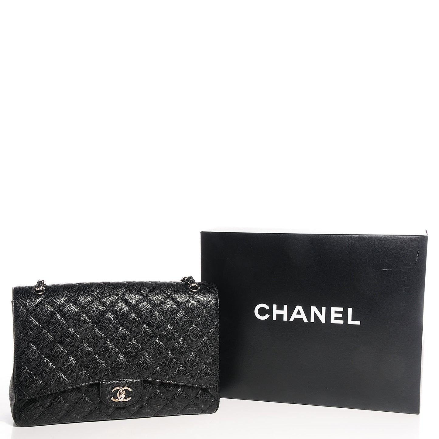 Caviar Maxi Single Flap Black