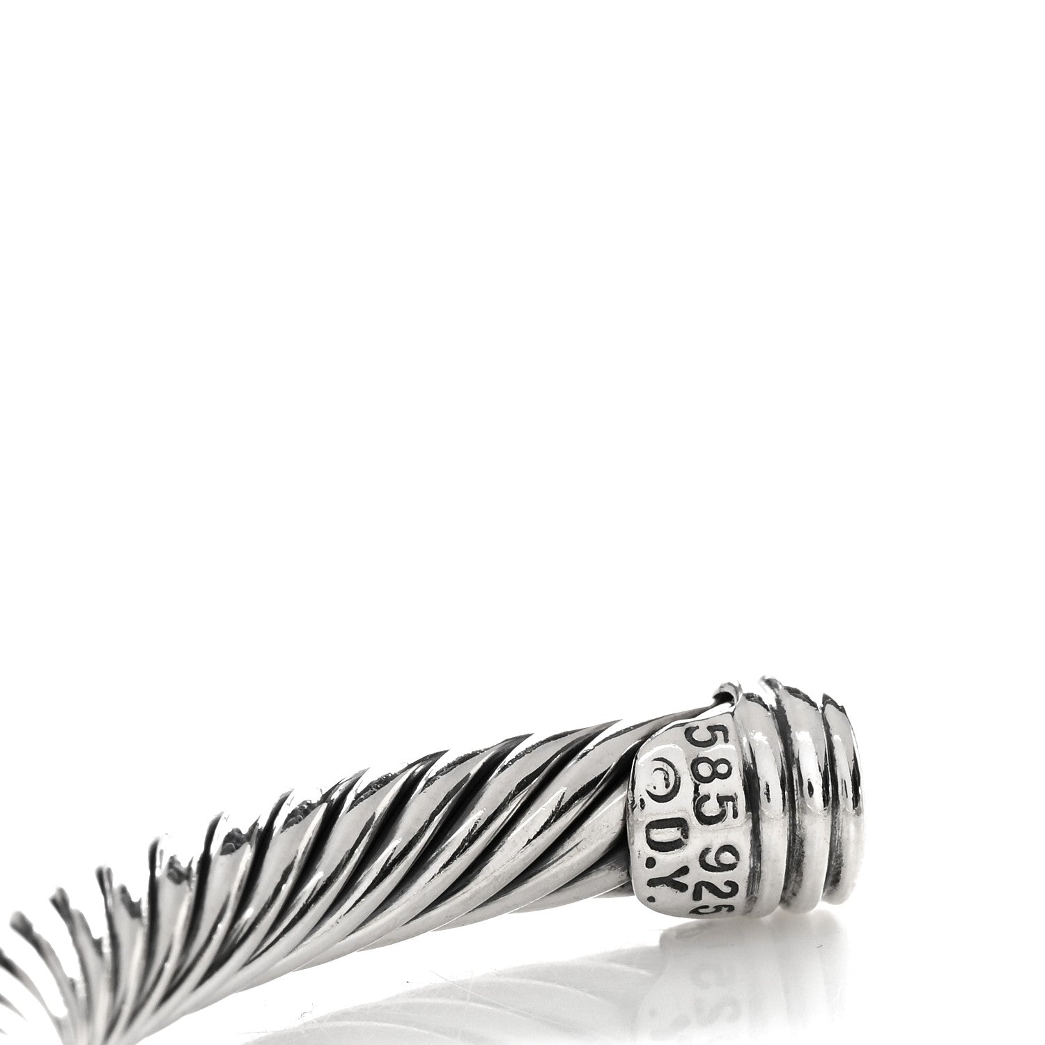 David Yurman Sterling Silver 14K Yellow Gold 5mm Station Cable Bracelet 3 of 3