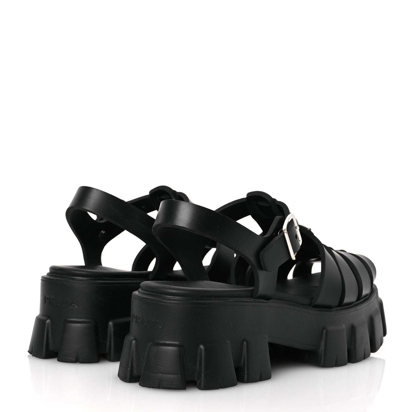 Foam Rubber Triangle Logo Monolith 55mm Cage Sandals 40 Black