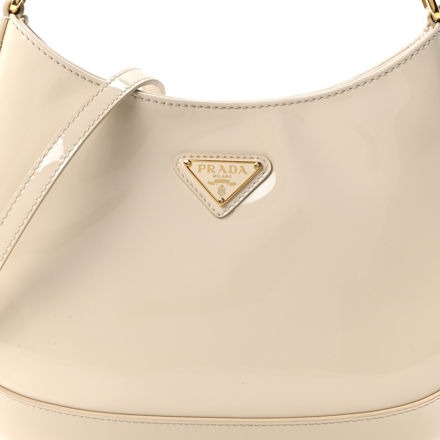 Prada Spazzolato Cleo Adjustable Strap Shoulder Bag Avorio 1866881