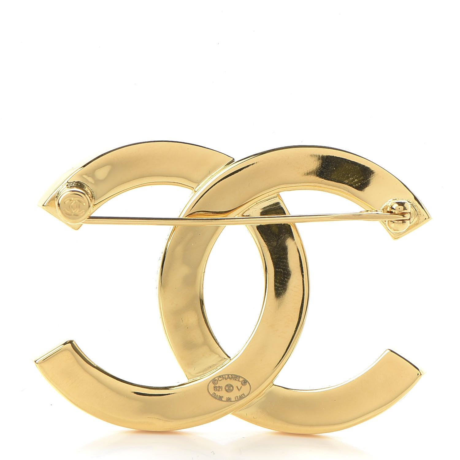 Chanel Metal Paris Button CC Large Brooch Gold 3 of 5