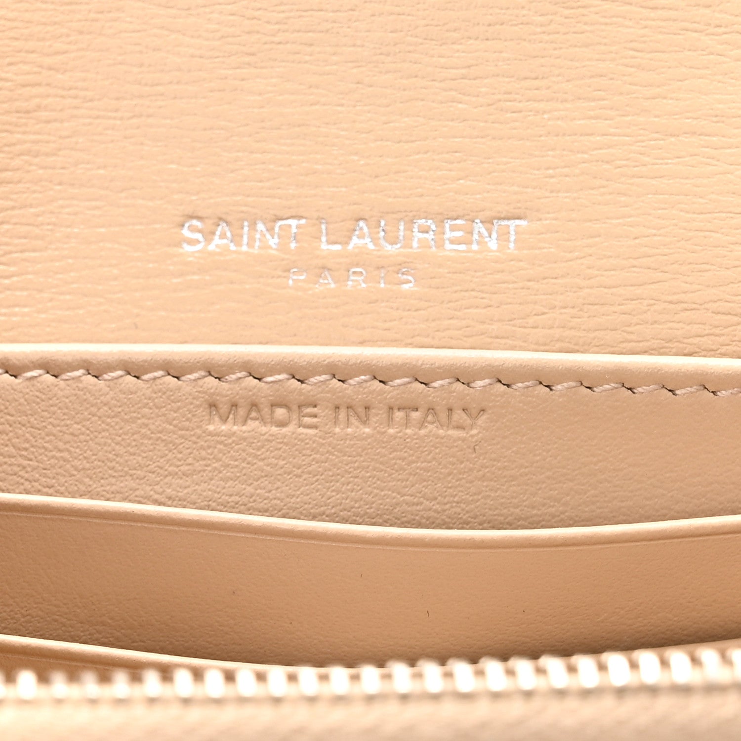Saint Laurent Calfskin Monogram Sunset Chain Wallet Nude Powder 7 of 11