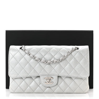Chanel Glittered Metallic Caviar Quilted Medium Double Flap Silver 11 of 11