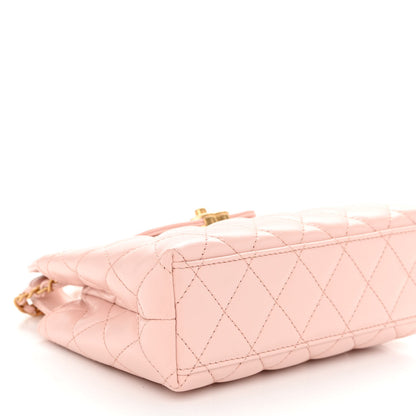 Chanel Shiny Aged Calfskin Quilted Nano Kelly Shopper Light Pink 9 of 10