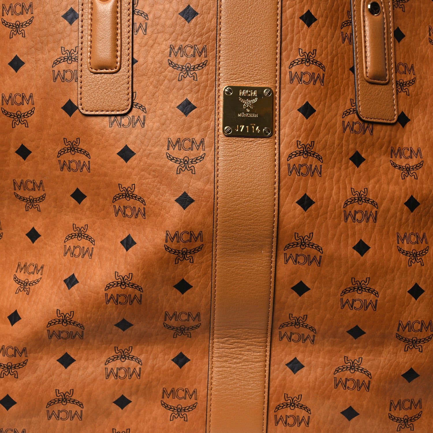 MCM Visetos Large Liz Reversible Shopper Tote Cognac 13 of 23