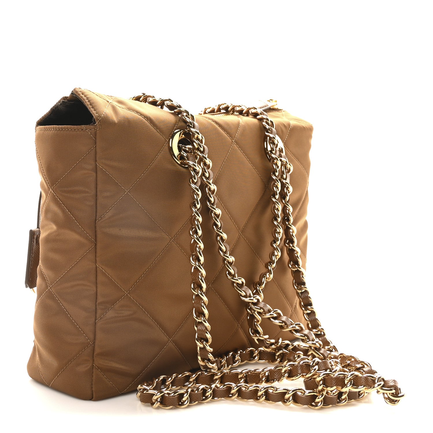Prada Re-Nylon Saffiano Stitched Re-Edition 1995 Chaine Shoulder Bag Brandy 3 of 9