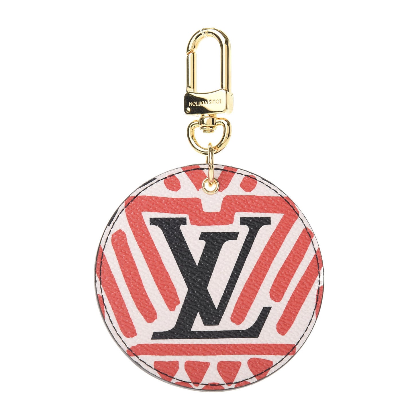 Monogram Giant Crafty Illustre Bag Charm Key Ring Creme Rouge Black