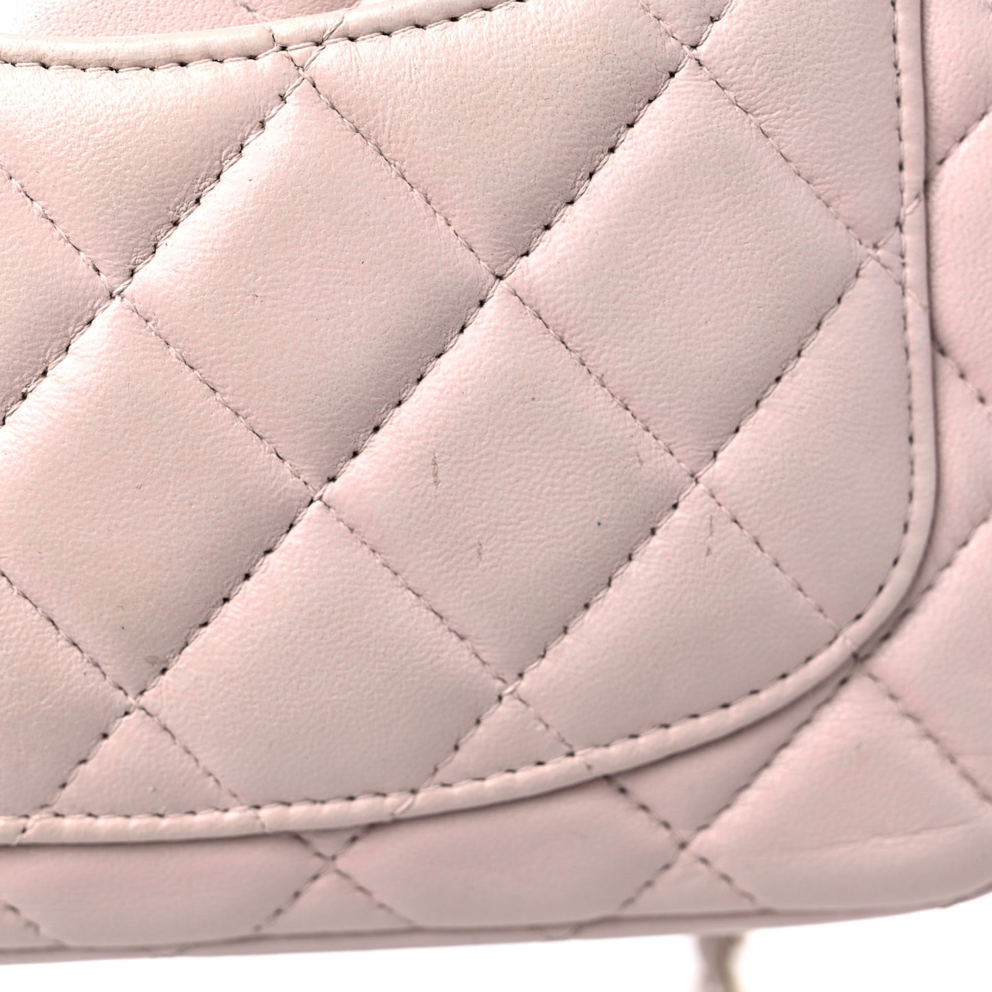 Lambskin Quilted Mini Square Flap Light Pink