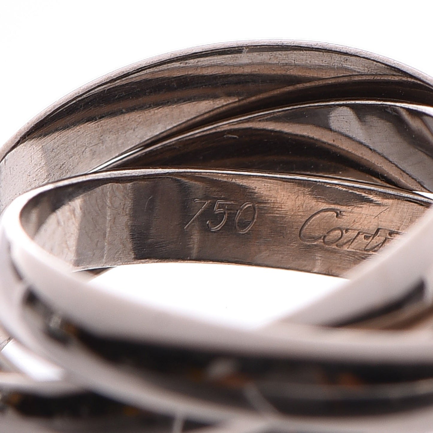 18K White Gold Trinity Ring 49 4.75
