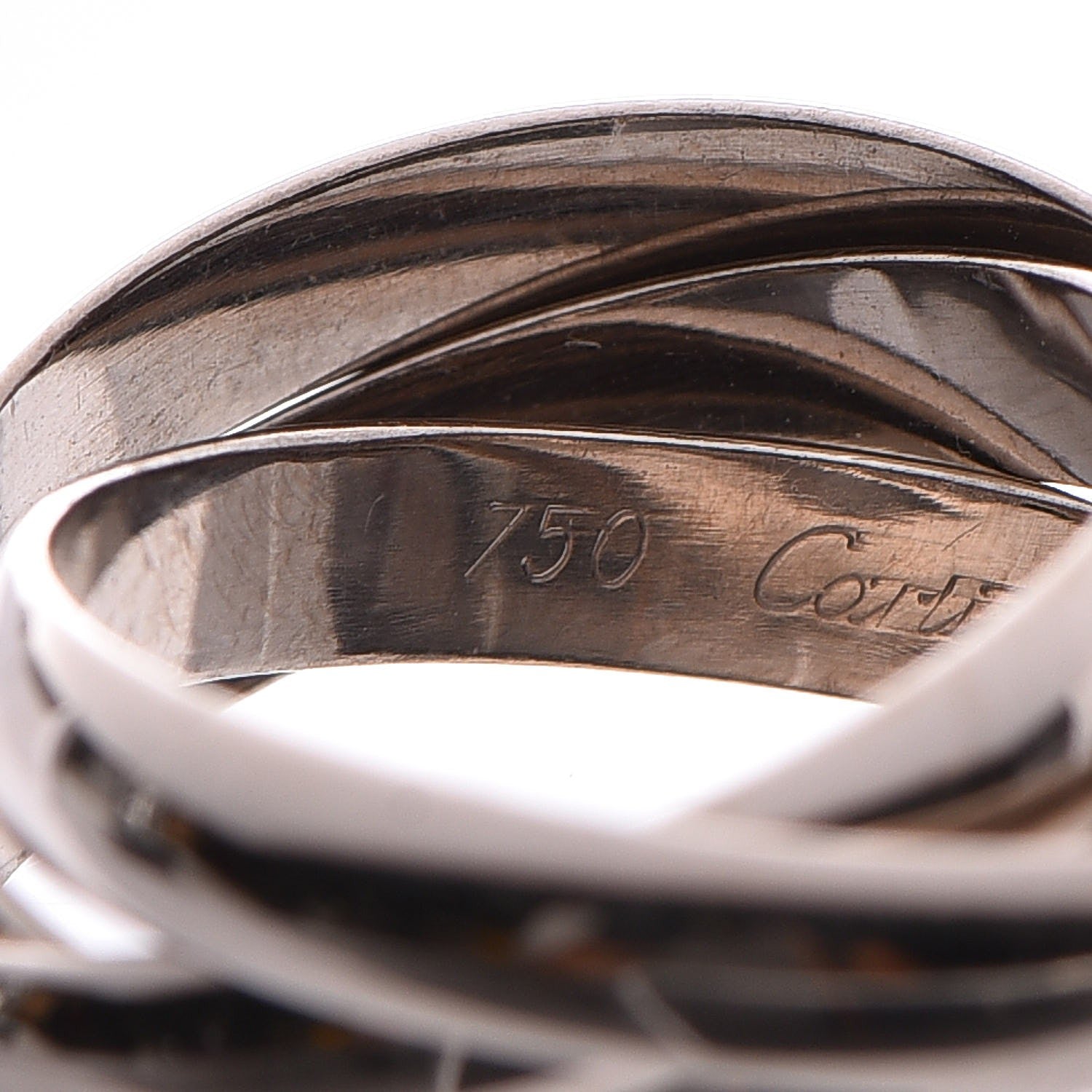 Cartier 18K White Gold Trinity Ring 49 4.75 5 of 6