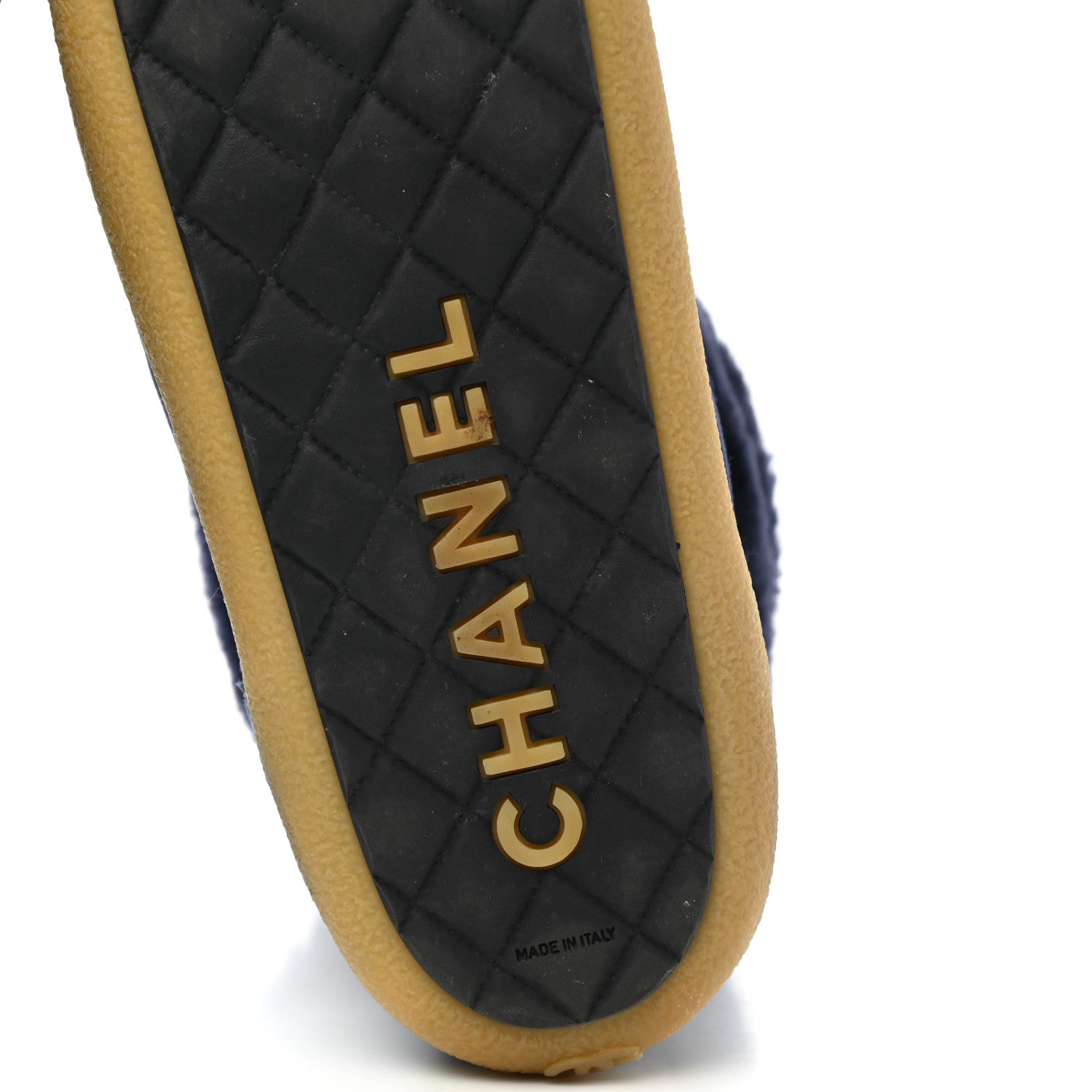 Chanel Suede Shearling Chain Link Short Boots 39.5 Navy 6 of 8