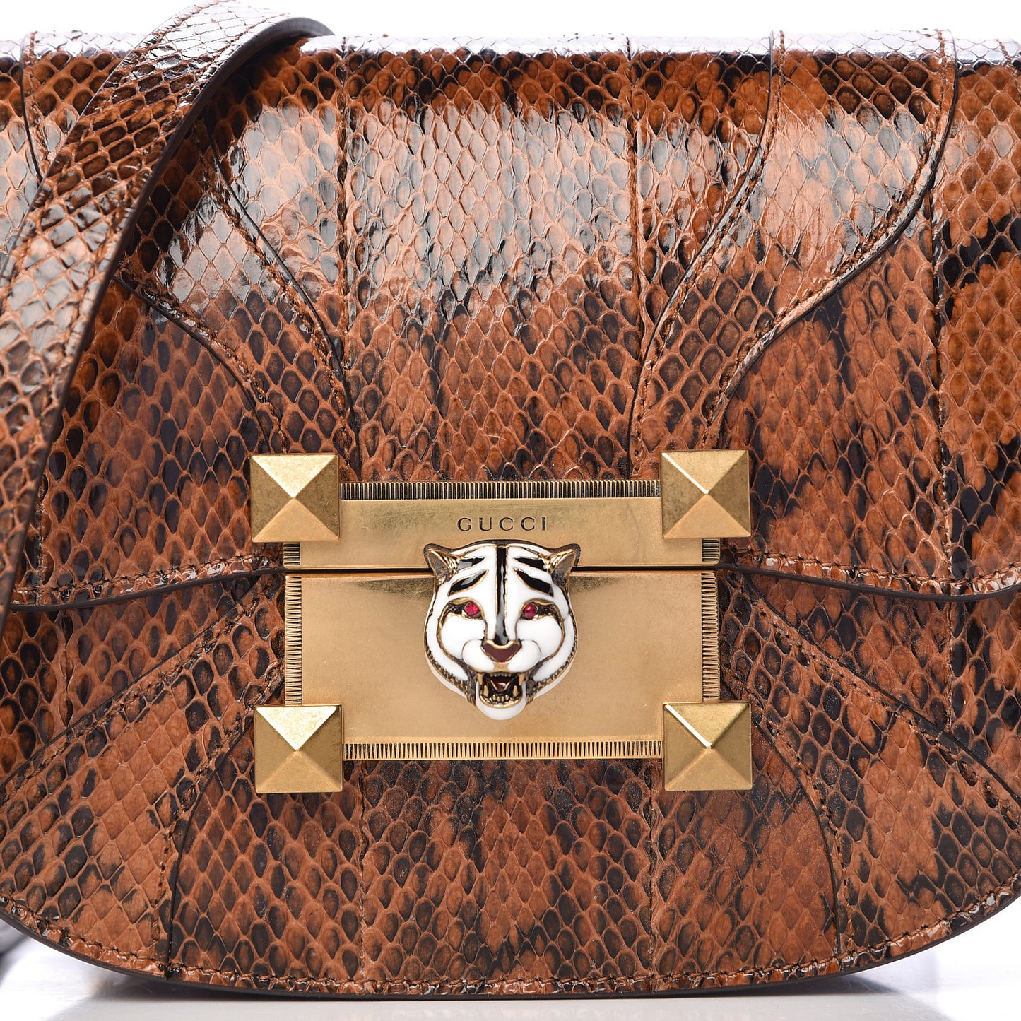 Elaphe Radiata Crystal Small Osiride Shoulder Bag Bright Cuir Ruby