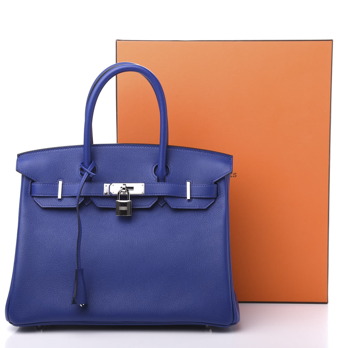 Taurillon Novillo Birkin 30 Bleu Electrique
