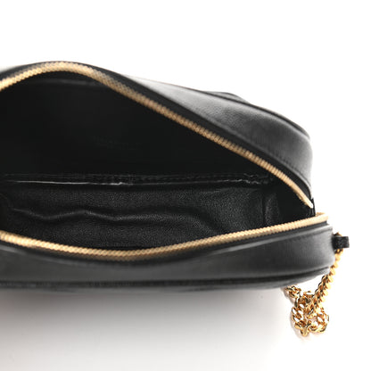 Saint Laurent Grain De Poudre Matelasse Monogram Mini Lou Camera Bag Black 5 of 9