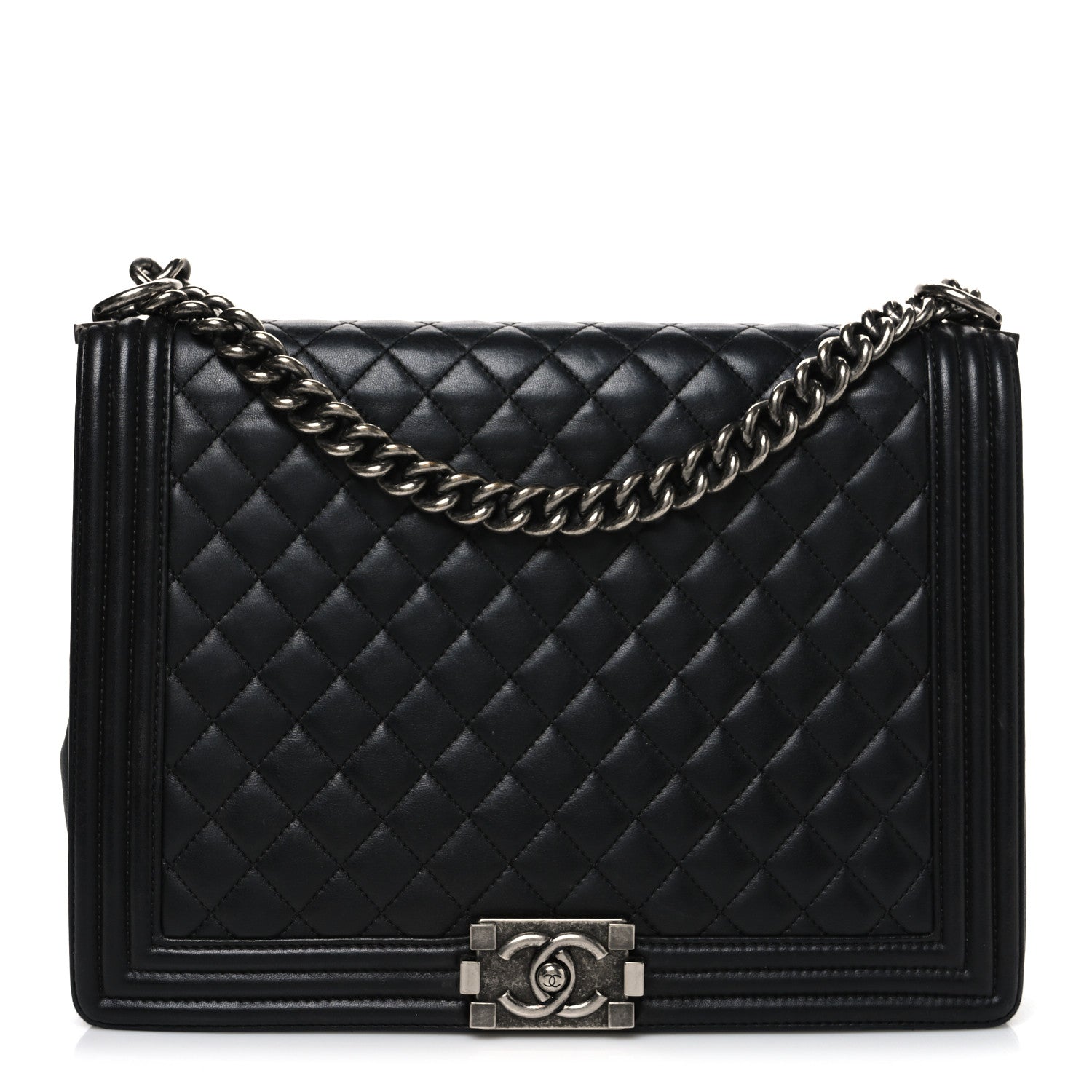 Chanel Lambskin Quilted Large Boy Flap Black 1 of 10