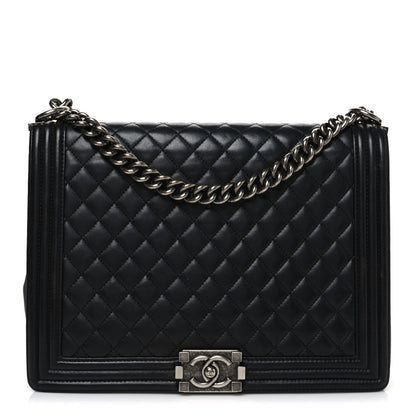 Chanel Lambskin Quilted Large Boy Flap Black 1 of 10