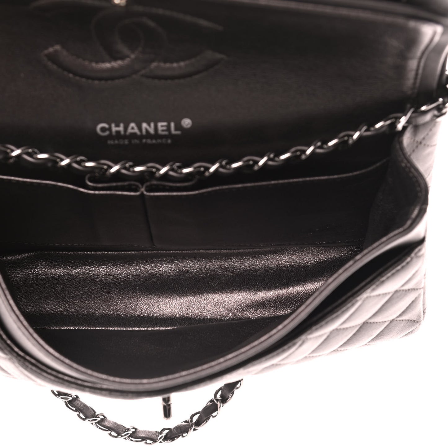 Lambskin Quilted Medium Double Flap So Black